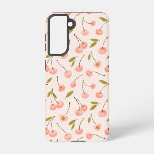 水彩さくらんぼパターン SAMSUNG GALAXY S21ケース