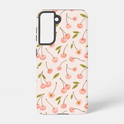 水彩さくらんぼパターン SAMSUNG GALAXYケース (裏面)