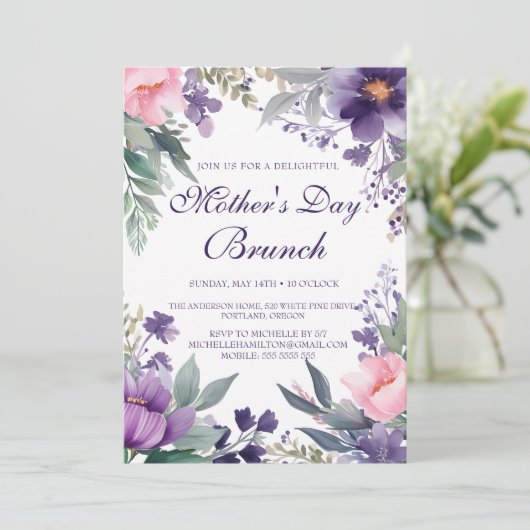 水彩さくらんぼフラワーズマザーズデイブランチ 招待状 (スタンド正面)