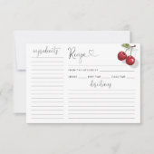 水彩さくらんぼブライダルシャワーレシピカード (正面)