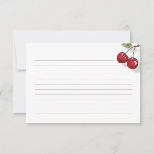 水彩さくらんぼブライダルシャワーレシピカード (裏面)