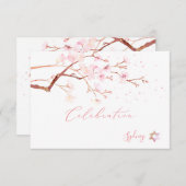 水彩さくらんぼブラウズ（ユダヤ教の）バル・ミツバー✡お祝い エンクロージャーカード (正面/裏面)