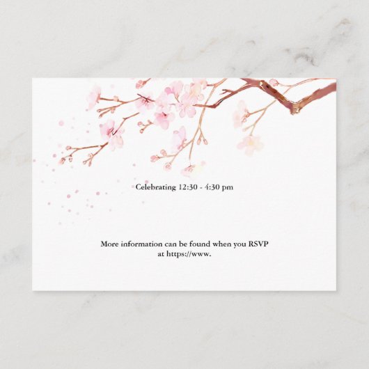 水彩さくらんぼブラウズ（ユダヤ教の）バル・ミツバー✡お祝い エンクロージャーカード (裏面)