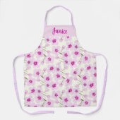 水彩さくらんぼブロッサムクリームデザイン エプロン (正面)
