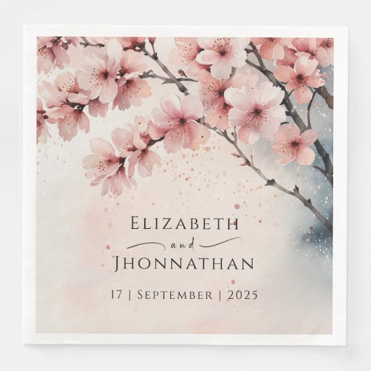 水彩さくらんぼブロッサムシ結婚ック記念日 (正面)