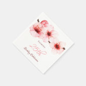 水彩さくらんぼブロッサムピンクホワイト誕生日 スタンダードカクテルナプキン (角)