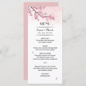 水彩さくらんぼブロッサムピンク結婚フローラのメニュー メニュー (正面/裏面)