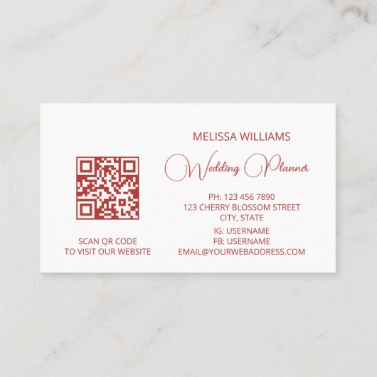 水彩さくらんぼブロッサムピンク 名刺 (裏面)