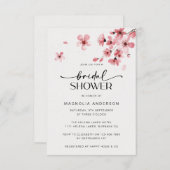 水彩さくらんぼブロッサムブライダルシャワー 招待状 (正面/裏面)