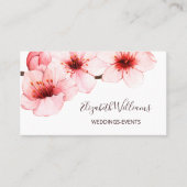 水彩さくらんぼブロッサムホワイト | Qrコード 名刺 (正面)