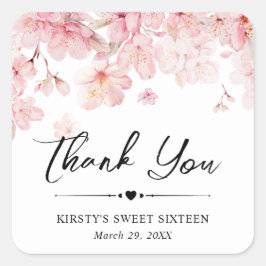 水彩さくらんぼブロッサムリースSweet sixteen スクエアシール