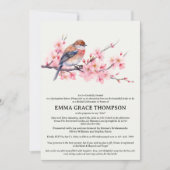 水彩さくらんぼブロッサム春ブライダルシャワー 招待状 (正面)