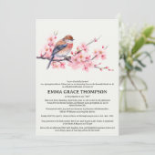 水彩さくらんぼブロッサム春ブライダルシャワー 招待状 (スタンド正面)