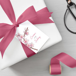 水彩さくらんぼブロッサム結婚式の引き出物 ギフトタグ