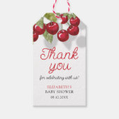 水彩さくらんぼベビーシャワーありがとう ギフトタグ (正面)