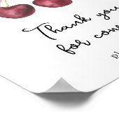 水彩さくらんぼベビーシャワー – ありがとう ポスター (角)