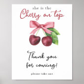 水彩さくらんぼベビーシャワー – ありがとう ポスター (正面)
