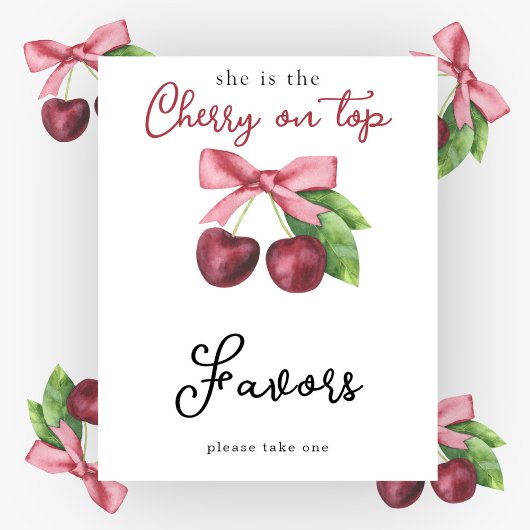 水彩さくらんぼベビーシャワー – 好意 ポスター