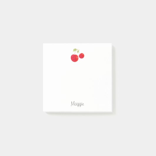 水彩さくらんぼポストイットノート ポストイット (正面)