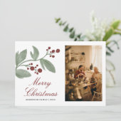 水彩さくらんぼメリークリスマスファミリーフォト シーズンカード (スタンド正面)