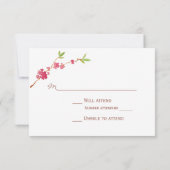 水彩さくらんぼ咲き出花 出欠カード (裏面)