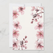 水彩さくらんぼ春ガールベビーシャワー 招待状 (裏面)