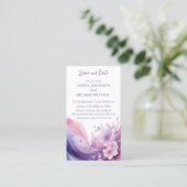 水彩さくらんぼ結婚の花 – 日付を保存 –  名刺 (スタンド正面)