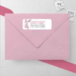 水彩さくらんぼ結婚ブロッサム差出人住所 ラベル