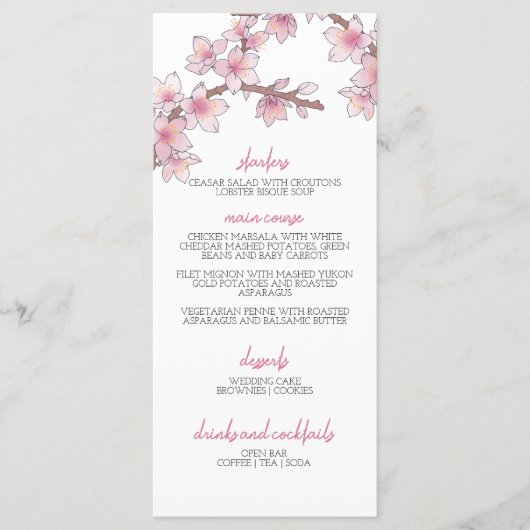 水彩さくらんぼ結婚ブロッサム メニュー (正面)