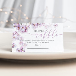 水彩さくらんぼ花おむつラッフルチケット エンクロージャーカード