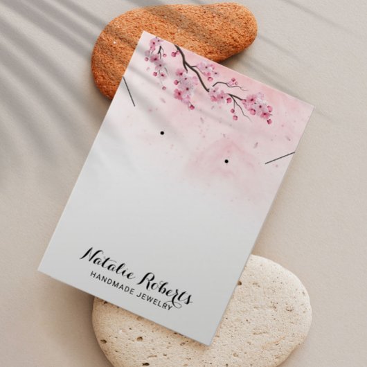 水彩さくらんぼ花のイヤリングネックレスディスプレイ