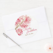 水彩さくらんぼ花ステッカー ラウンドシール (封筒)