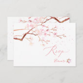 水彩さくらんぼ花バルミツワー✡ 出欠カード (正面/裏面)