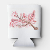 水彩さくらんぼ花フローラ自然結婚式C 缶クーラー (裏面)