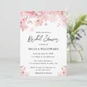 水彩さくらんぼ花ブライダルシャワー 招待状 (スタンド正面)