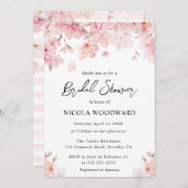 水彩さくらんぼ花ブライダルシャワー 招待状 (正面/裏面)