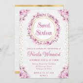 水彩さくらんぼ花リーススイーツ16 招待状 (正面/裏面)