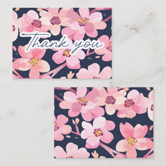 水彩さくらんぼ花咲き感謝ありがとう ノートカード (正面/裏面)