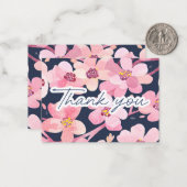 水彩さくらんぼ花咲き感謝ありがとう ノートカード (正面/裏面インサイチュ)