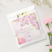 水彩さくらんぼ花女の子ベビーシャワー フェイバーバッグ (封をした状態)