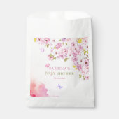 水彩さくらんぼ花女の子ベビーシャワー フェイバーバッグ (正面)