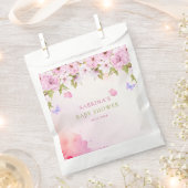 水彩さくらんぼ花女の子ベビーシャワー フェイバーバッグ (クリップ留めされた状態)