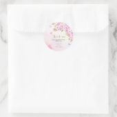 水彩さくらんぼ花女の子ベビーシャワー ラウンドシール (バッグ)