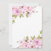 水彩さくらんぼ花女の子ベビーシャワー 招待状 (裏面)