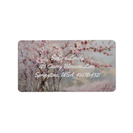 水彩さくらんぼ花差出人住所ラベル ラベル (正面)