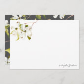 水彩さくらんぼ花文具フラットカード ノートカード (正面/裏面)