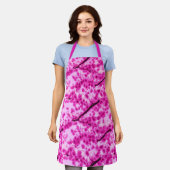 水彩さくらんぼ花模様 エプロン (着用した状態)