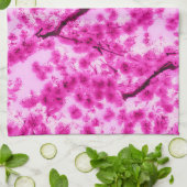 水彩さくらんぼ花模様 キッチンタオル (折り畳み)