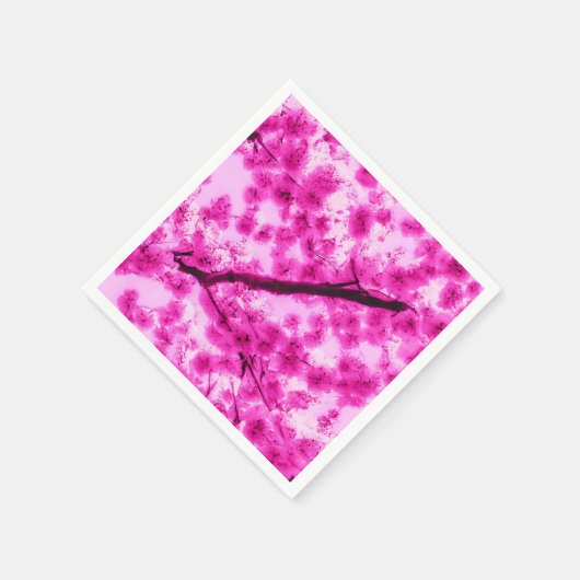 水彩さくらんぼ花模様 スタンダードカクテルナプキン (角)