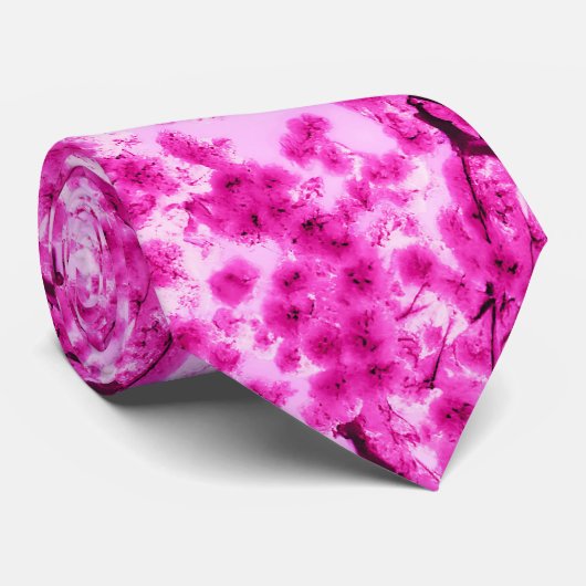 水彩さくらんぼ花模様 ネクタイ (ロール)